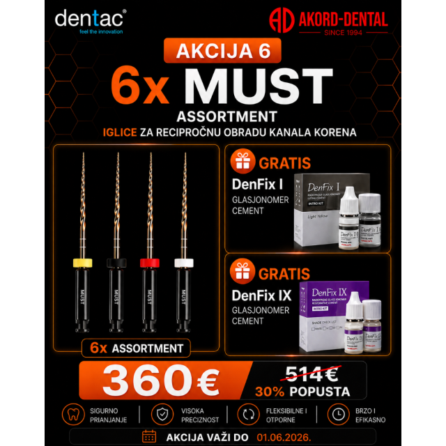 Akcija 6X Must + Gratis Glasjonomer Cementi - I & Ix